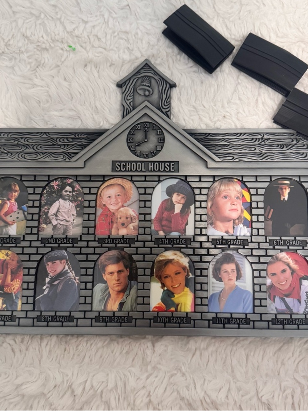 VINTAGE SCHOOL HOUSE K-12 PHOTO COLLAGE FRAME new in box keepsake